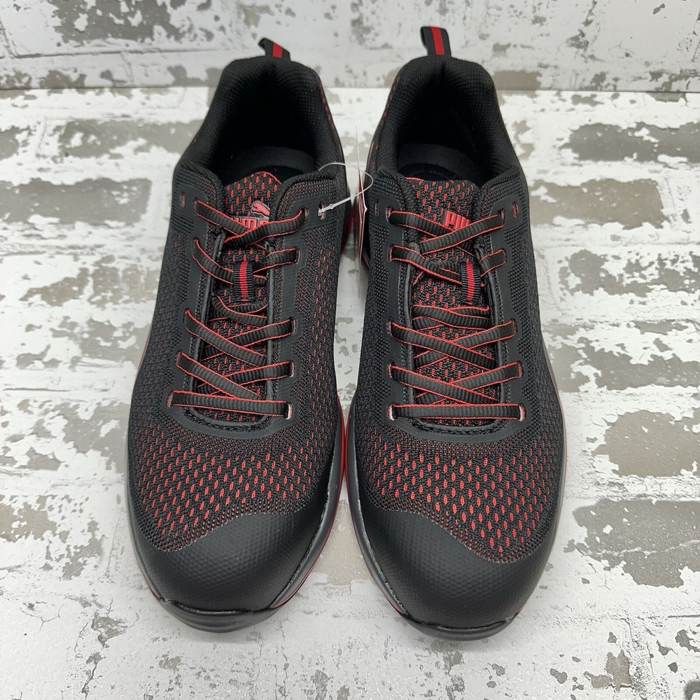 Puma Speed Safety Shoes Mens 10.5 Black Red Composite Toe Slip Resistance 644495 - Picture 4 of 16